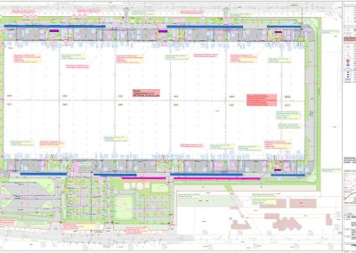 Logistikzentrum in JLZ Erfurt  Genehmigungsplanung Schmutzwasserkanal und Oberflächenentwässerung