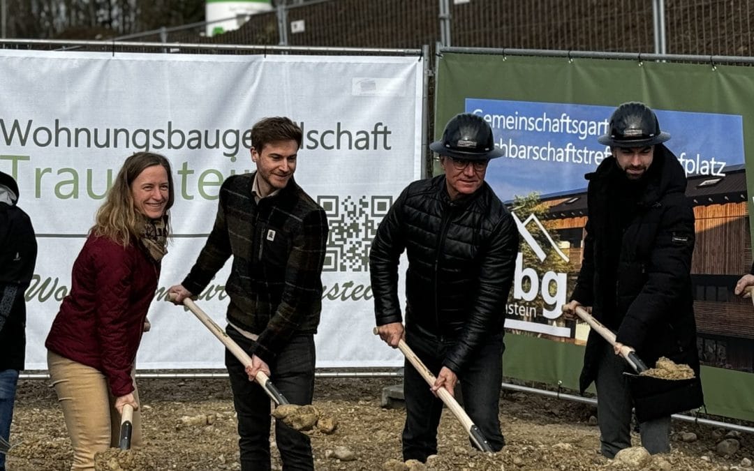 Spatenstich am 08.02.2024 des Vierseithofes im Baugebiet Seiboldsdorf, Stadt Traunstein